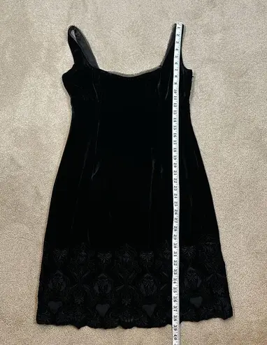 T Tahari Black Crushed Velvet Rayon Silk Sleeveless Dress Women Size Medium
