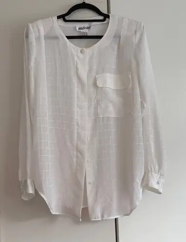 Yves St. Clair Sheer Vintage Blouse | Size 8 | Romantic Feminine | Coquette White