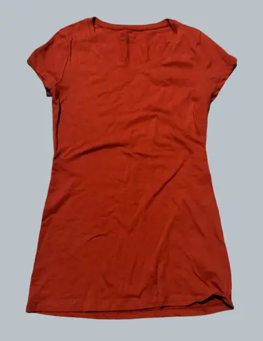 Rust Red Orange Form Fitting Round Neck Top Shirt Tee no boundaries basics Size XS