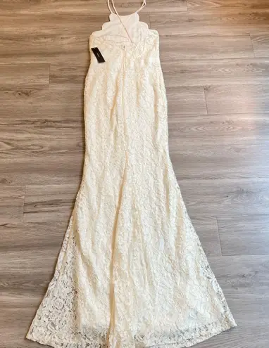 Lulus  Zenith Cream Lace Maxi Dress Size S NWT