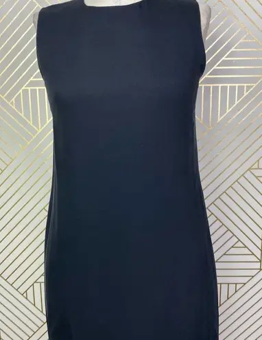 Vince  100% Silk Sleeveless Shift Dress in Black LBD Exposed Zip Back Size US 2