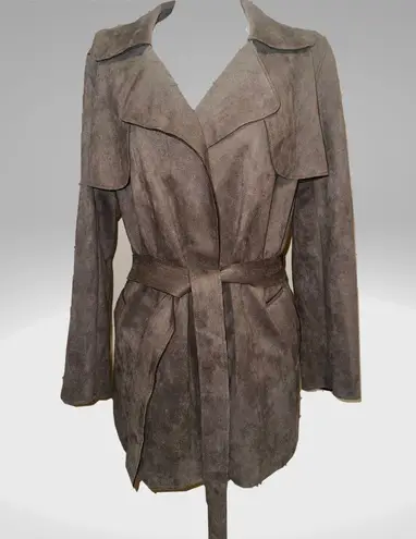 T Tahari T-Tahari Faux Suede Trench Coat.
