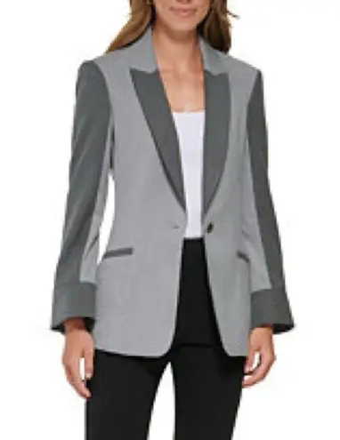 Donna Karan DKNY Two Tone Single Button Blazer in Gray, NWT, Size 8 $159