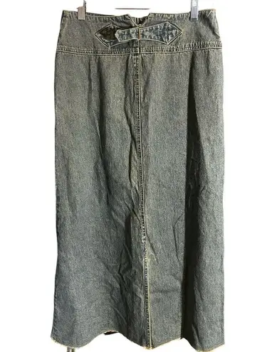 NY Jeans Vintage Y2K “” 100% Cotton Long Denim Skirt Size 6