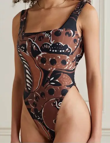 Mara Hoffman Idalia One Piece Swimsuit Brown Print NWT Sz XS