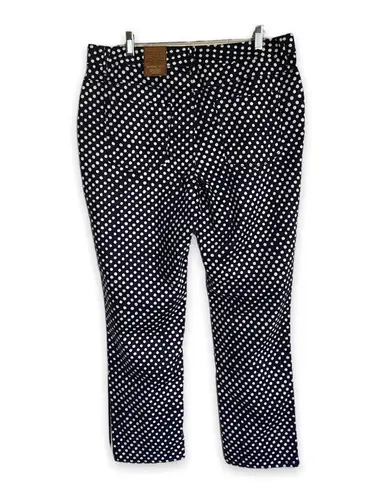 Coldwater Creek Women Jeans 16 Seeing Spots Ankle Jeans Blue White Polka Dot NEW