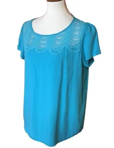 Solitaire Bright blue dressy blouse