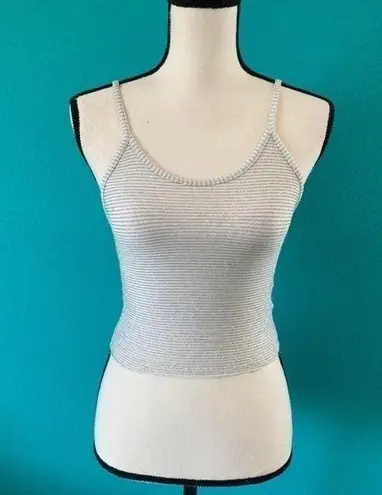 Urban Outfitters  striped silver and white tank top in size small