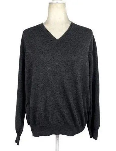 Valentino Jeans Wool Blend V Neck Grandpa Pullover Sweater IT Size 56 Gray