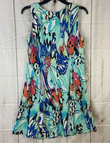 AB Studio Abstract Watercolor Shift Tank Midi Dress Women’s Size Medium