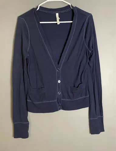 Aeropostale  Blue Navy Button Up Pocket Cardigan Size Large - Image 1