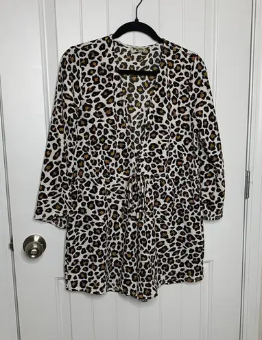 Show Me Your Mumu  Leopard animal‎ Print Long Sleeve romper boho size Medium thumbnail 1