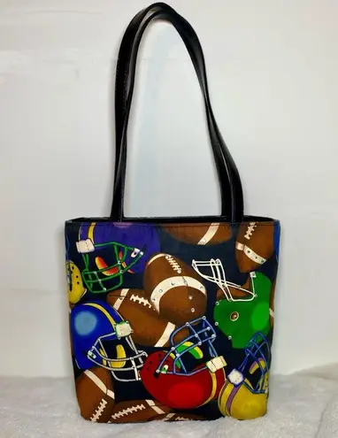 Vintage Bedazzled Football Tote Bag VGUC Black
