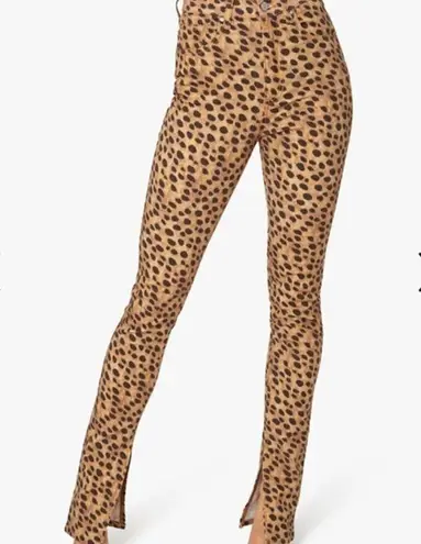 We Wore What  Stiletto High Waist Split Hem Leopard Skinny Jeans NWT