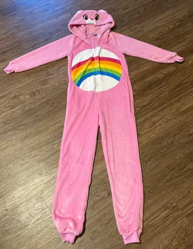 Care Bears Adult Onesie Pajamas Pink With Rainbow Size X-Small