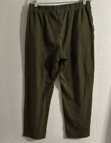 Basic Editions Olive Green Pants Comfortable Stylish with Pockets Size M