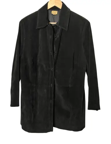 Caslon Womens 1X Black Genuine Suede Leather Jacket Blazer Coat Career Workwear