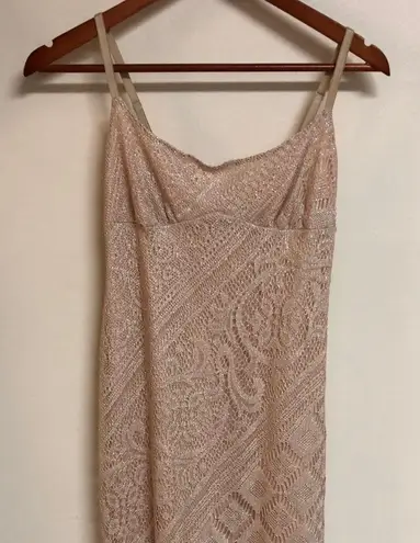 Necessary Objects Vintage Spaghetti Strap Fringe Midi Dress, Size Small