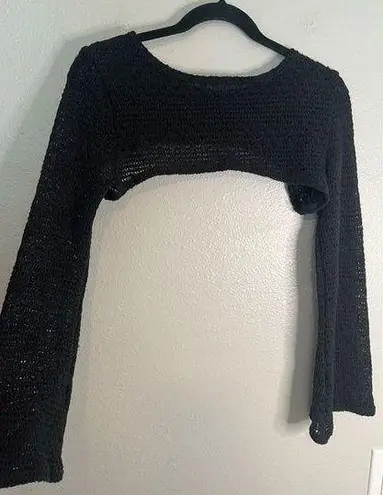 Black crochet shrug