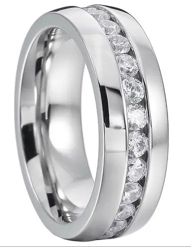 Men's Women's 8mm Stainless Steel Ring Silver