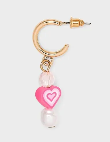 Lips and Mixed Beaded Heart Hoop Earring Set 3pc