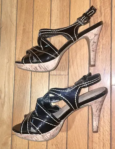 Attention Vintage Stitched Leather Heels Size 8.5
