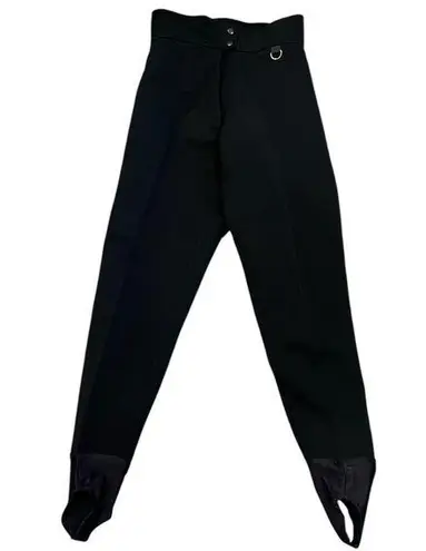Vintage Kaelin Schoeller Stirrup Stretch Snow Ski Pants Black Wool Blend Size 6