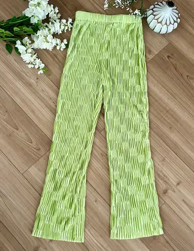 Lime Green Plisse Pants