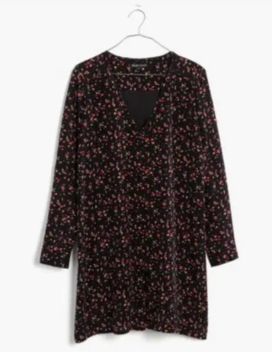 Sézane 💕MADEWELL ET SEZANE💕 Elly 100% Silk Shirtdress ~ Black Floral Print Large L