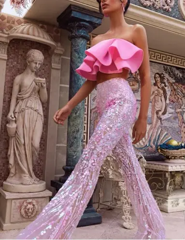 Eliya the Label Pink Sequin Alyce Pant - Image 1