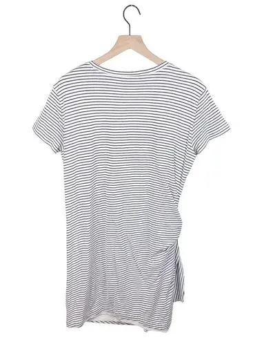 Vince  Side Tie Striped Mini T-shirt Dress Black and White Stripes Size Small