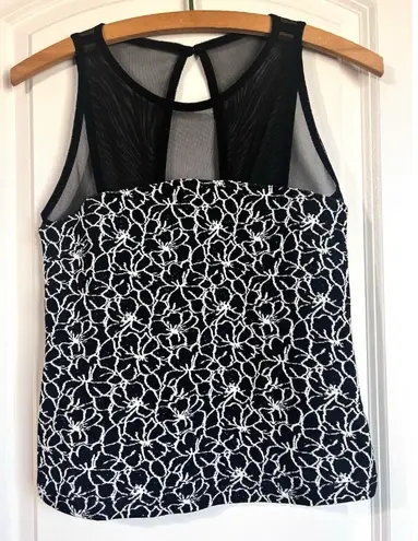 Maeve Anthropologie Womens Illusion Top Black Motif Medium