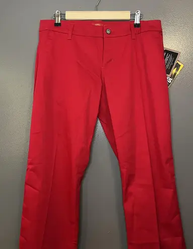 Dickies Girl Pants Womens 13 Red Bull Pant Mid Rise Boot Cut 33 Inseam NHH1011