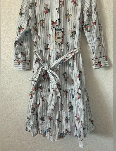 ROBERT GRAHAM Paloma Belted Cotton Mini Shirt Dress sz 10 nwt White