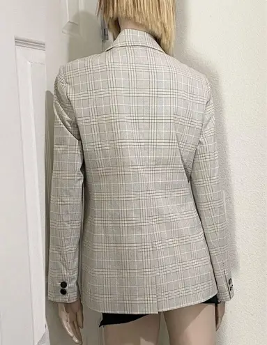 Karl Lagerfeld Paris Double Breasted Style 1-Button Neutral Plaid Blazer M/L?