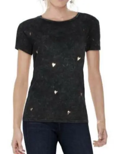 CHRLDR CHEERLEADER Acid Wash Black Doodle Hearts Tee Retro Y2K Aesthetic Size M Size M