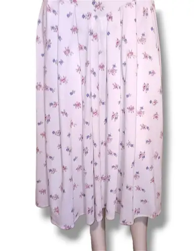 Vtg Paquette Too Floral Drop Waist Dress-Size 10-Modest-Shoulder Pads-Cottage