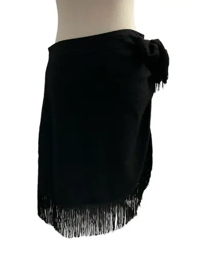 Sincerely Jules Fringe Black Skirt Regular Size L NWT (36-62)