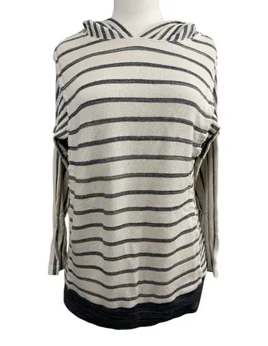 Soft Surroundings Women's Striped Hoodie S White Black