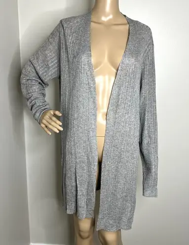 Soft Surroundings Gray Knit Open Cardigan Sweater