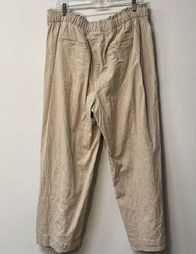 Lane Bryant  Linen Wide Leg Pant khaki color 16 elastic waist office business