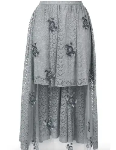Stella McCartney embellished lace high-low skirt