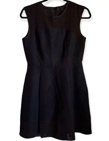 J.Crew  | Black Perforated A-line cocktail dress sz 6