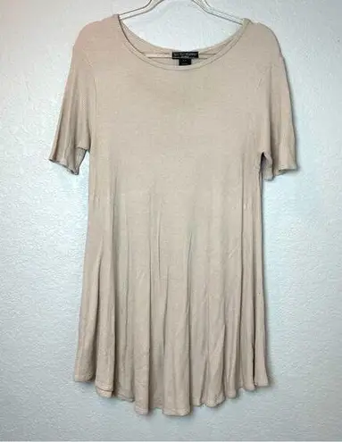 See You Monday Taupe Waffle Knit Tunic Size L