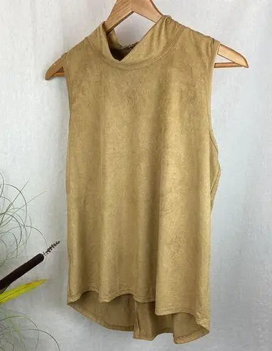 Stella Luce Faux Suede Mock Turtleneck Sleeveless Top XL