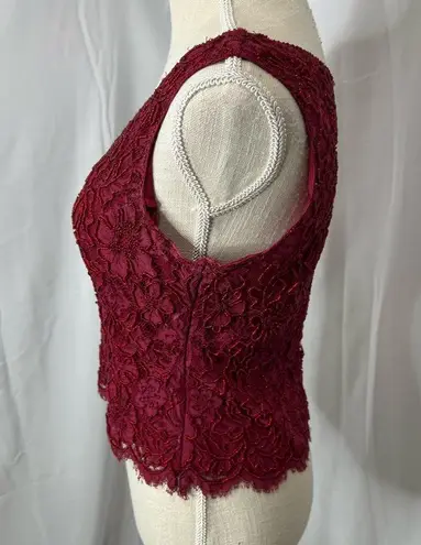 Ricki Freeman Teri Jon Nites beaded top Red Size 4