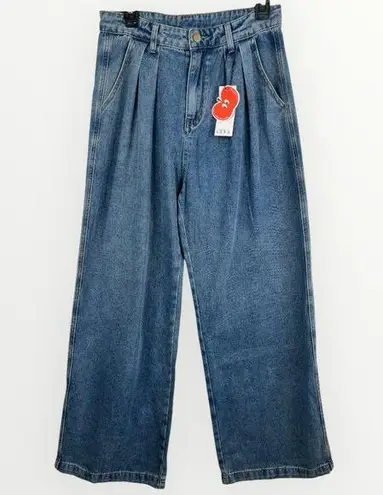 Cider Denim High Waisted Pleated Wide Leg Pants Size Medium NEW
