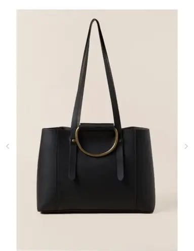 Vegan Leather Pearl Jillian Mini Tote Bag Black