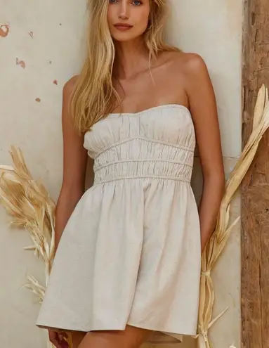 Meshki Eloise Linen Dress Natural