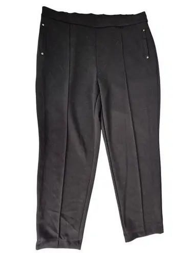 NWT Tahari Elie Scuba Flat Front Black Pants Stretch Career Straight Leg Sz 2XL